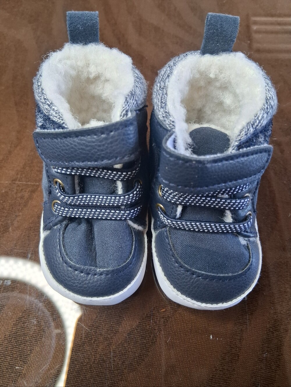 Baby Navy Blue Fleece-Lined Toddler Shoes 0-3m